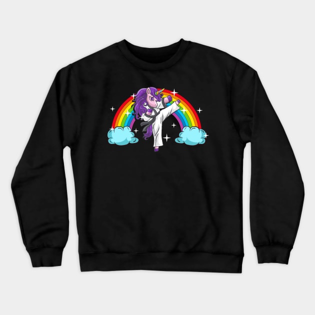 Kung Fu Karate Unicorn Martial Arts MMA Crewneck Sweatshirt by E